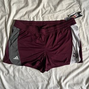 NWT Adidas Texas A&M Aggies Women's Shorts 2XL Maroon AEROREADY Running Athletic